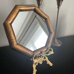 Vintage Octagonal Faux Bamboo Mirror